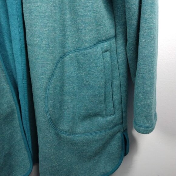 Isaac Mizrahi XL Open Front Cardigan Soft Cozy Fleece Green Pockets Fall Winter - Picture 8 of 16